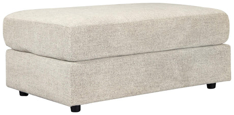 Soletren Stone Chenille Oversized Ottoman - Ella Furniture