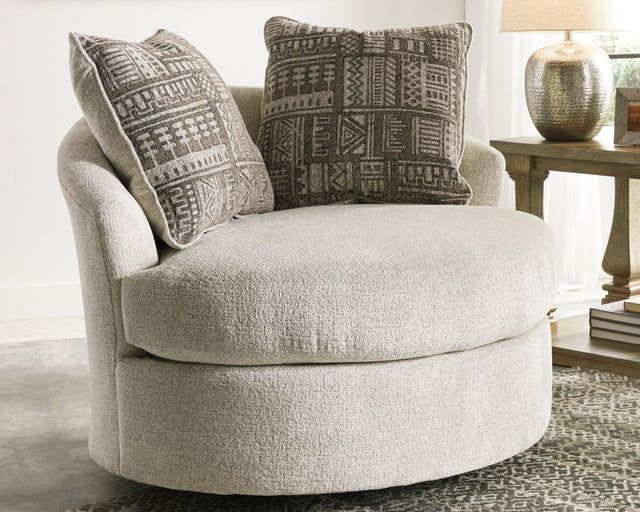 Soletren Stone Chenille Accent Chair - Ella Furniture