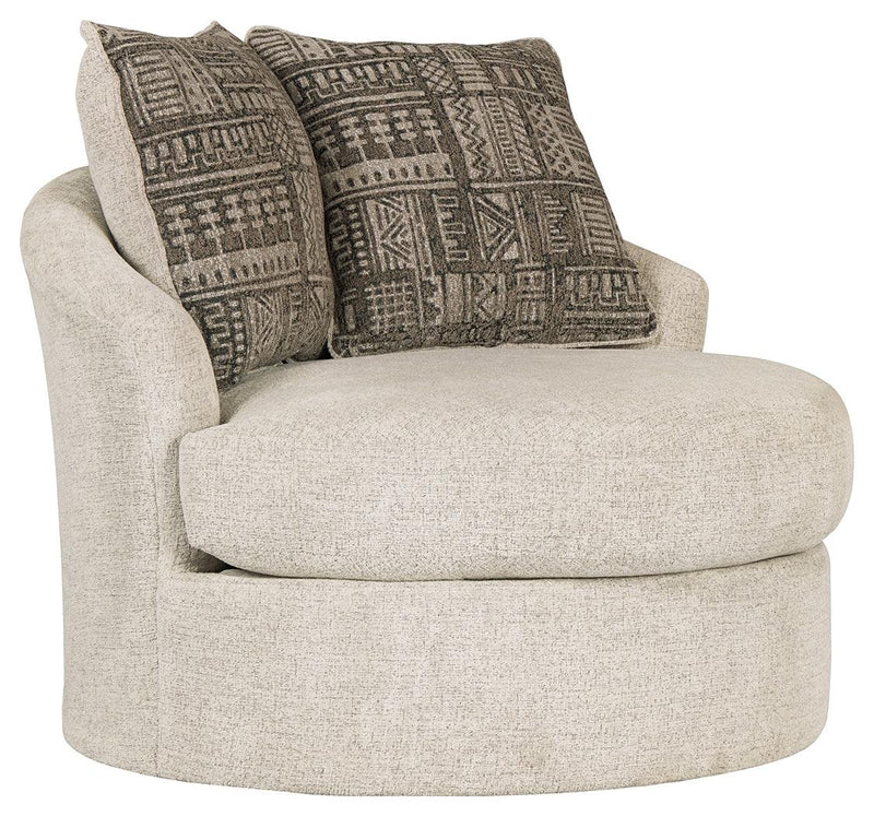 Soletren Stone Chenille Accent Chair - Ella Furniture