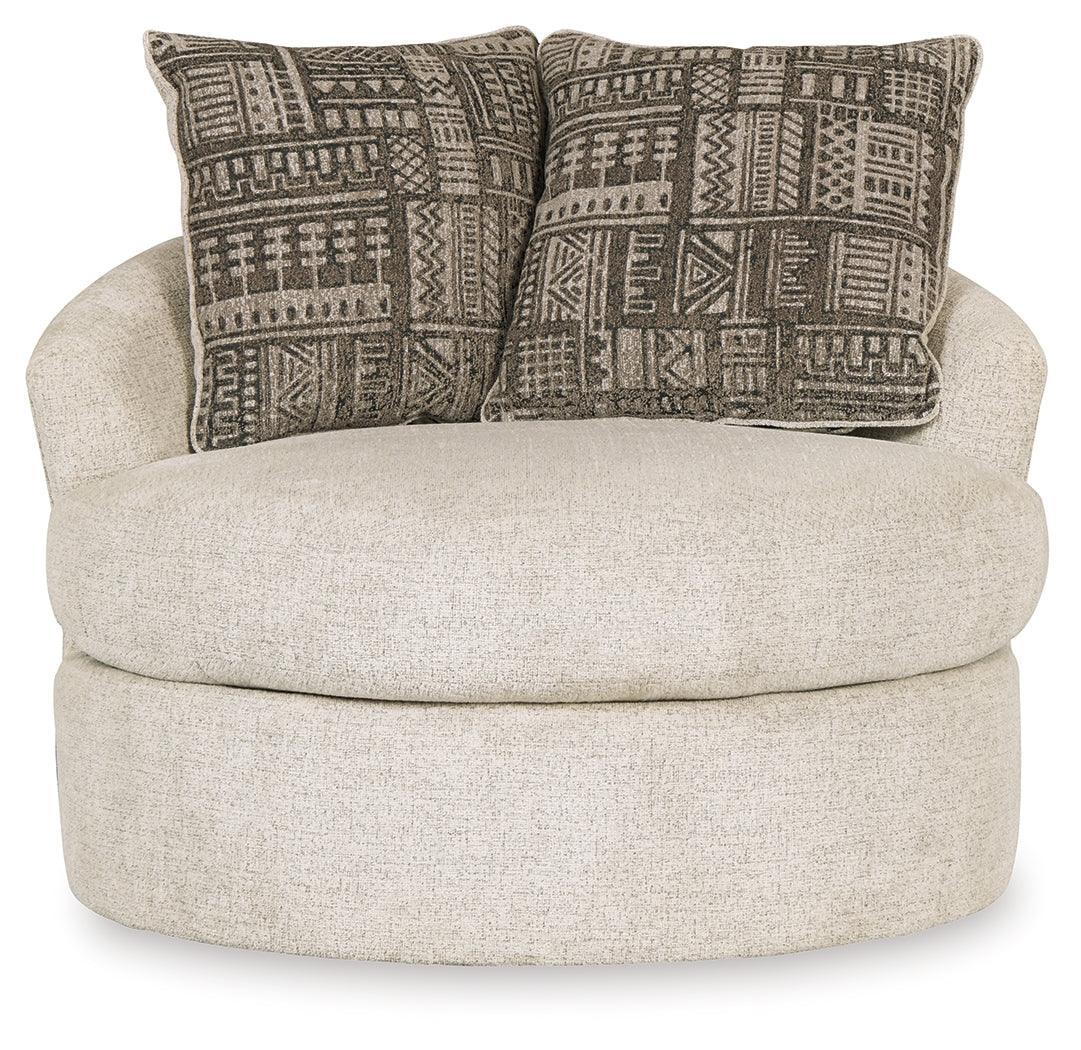 Soletren Stone Chenille Accent Chair - Ella Furniture