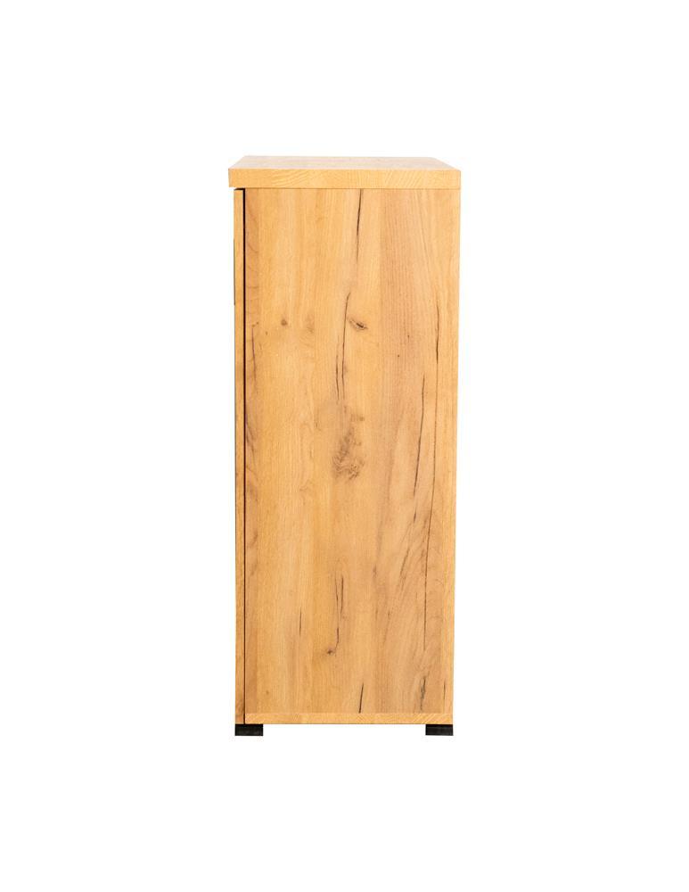 Bristol Metal Mesh Door Accent Cabinet Golden Oak - Ella Furniture