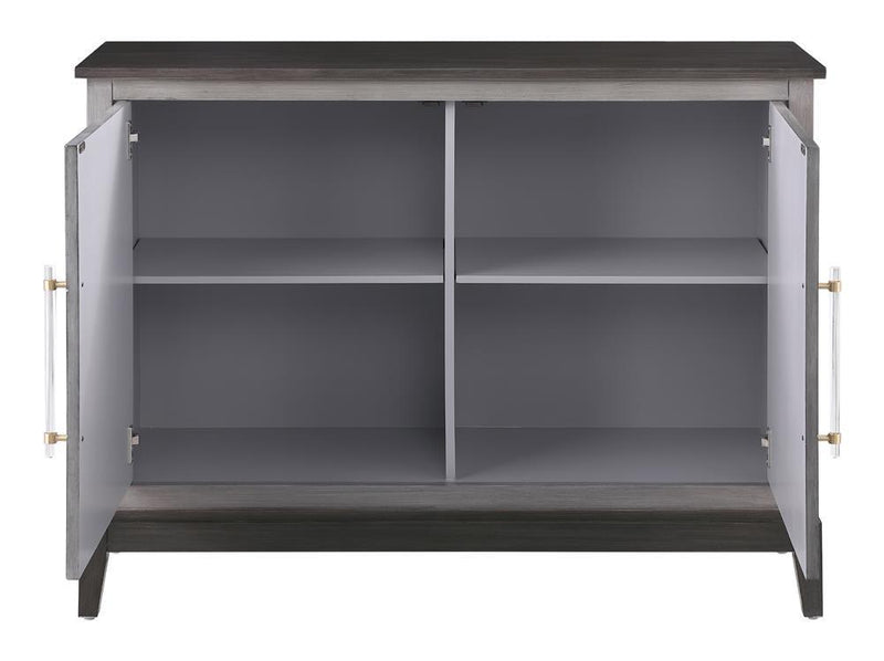 Gilles 2-Door Accent Cabinet Brushed Black And Grey - Ella Furniture