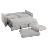 Price Light Gray Solid Wood Textured Fabric Upholstery Convertible Studio Sofa With Pull-out Bed - Ella Furniture