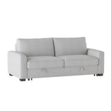 Price Light Gray Solid Wood Textured Fabric Upholstery Convertible Studio Sofa With Pull-out Bed - Ella Furniture
