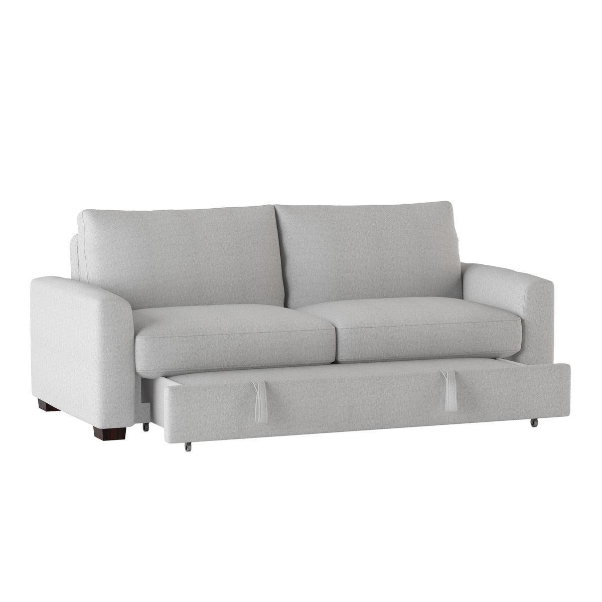 Price Light Gray Solid Wood Textured Fabric Upholstery Convertible Studio Sofa With Pull-out Bed - Ella Furniture