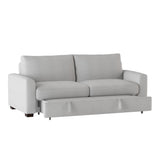 Price Light Gray Solid Wood Textured Fabric Upholstery Convertible Studio Sofa With Pull-out Bed - Ella Furniture