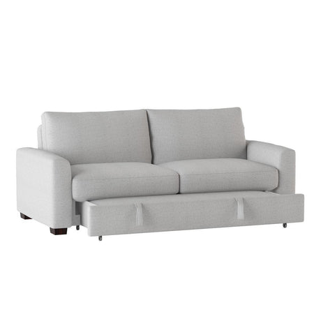 Price Light Gray Solid Wood Textured Fabric Upholstery Convertible Studio Sofa With Pull-out Bed - Ella Furniture