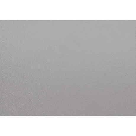 Mischa Silver Gray 100% Top Grain Leather Where The Body Touches, All Else Faux Leather Sofa - Ella Furniture