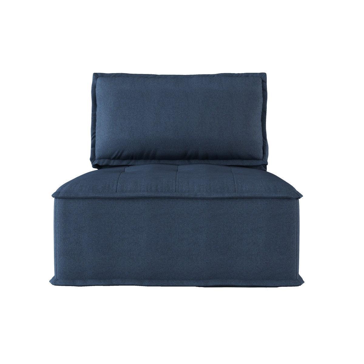 Ulrich Blue Solid Wood And Plywood Textured Fabric Upholstery 4-Piece Modular Sectional - Ella Furniture