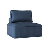 Ulrich Blue Solid Wood And Plywood Textured Fabric Upholstered Tufted Love Seat - Ella Furniture
