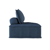 Ulrich Blue Solid Wood, Plywood Textured Fabric Upholstery Modular Chair With Removable Bolster - Ella Furniture