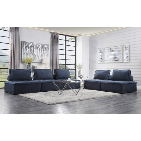 Ulrich Blue Solid Wood And Plywood Textured Fabric Upholstered Tufted Love Seat - Ella Furniture