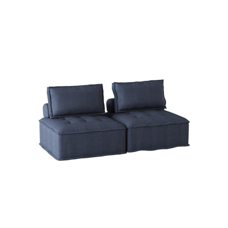 Ulrich Blue Solid Wood And Plywood Textured Fabric Upholstered Tufted Love Seat - Ella Furniture