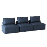 Ulrich Blue Solid Wood And Plywood Textured Fabric Upholstered Tufted Sofa - Ella Furniture