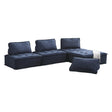 Ulrich Blue Solid Wood And Plywood Textured Fabric Upholstery 4-Piece Modular Sectional - Ella Furniture