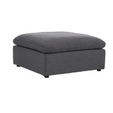 Guthrie Gray Solid Wood, PlywoodTextured Fabric Upholstery 4-Piece Modular Sectional With Ottoman - Ella Furniture