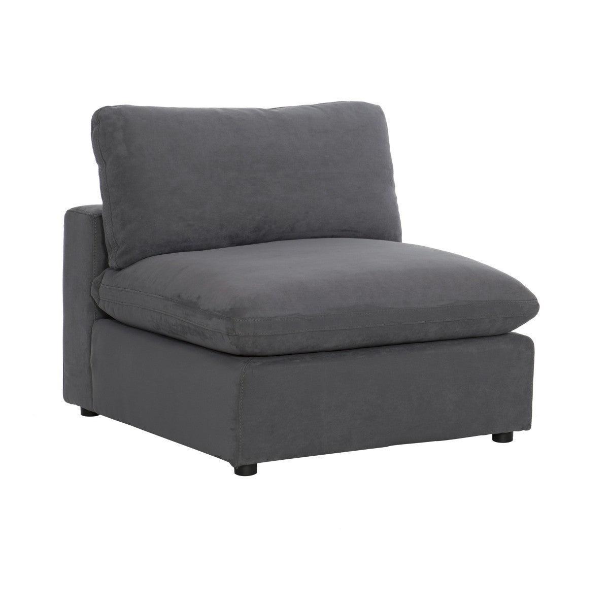 Guthrie Gray Solid Wood And Plywood Textured Microfiber Upholstery 4-Piece Modular Sectional - Ella Furniture