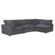 Guthrie Gray Solid Wood And Plywood Textured Microfiber Upholstery 4-Piece Modular Sectional - Ella Furniture