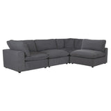 Guthrie Gray Solid Wood And Plywood Textured Microfiber Upholstery 4-Piece Modular Sectional - Ella Furniture