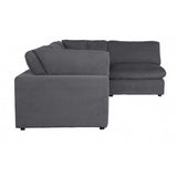 Guthrie Gray Solid Wood And Plywood Textured Microfiber Upholstery 4-Piece Modular Sectional - Ella Furniture