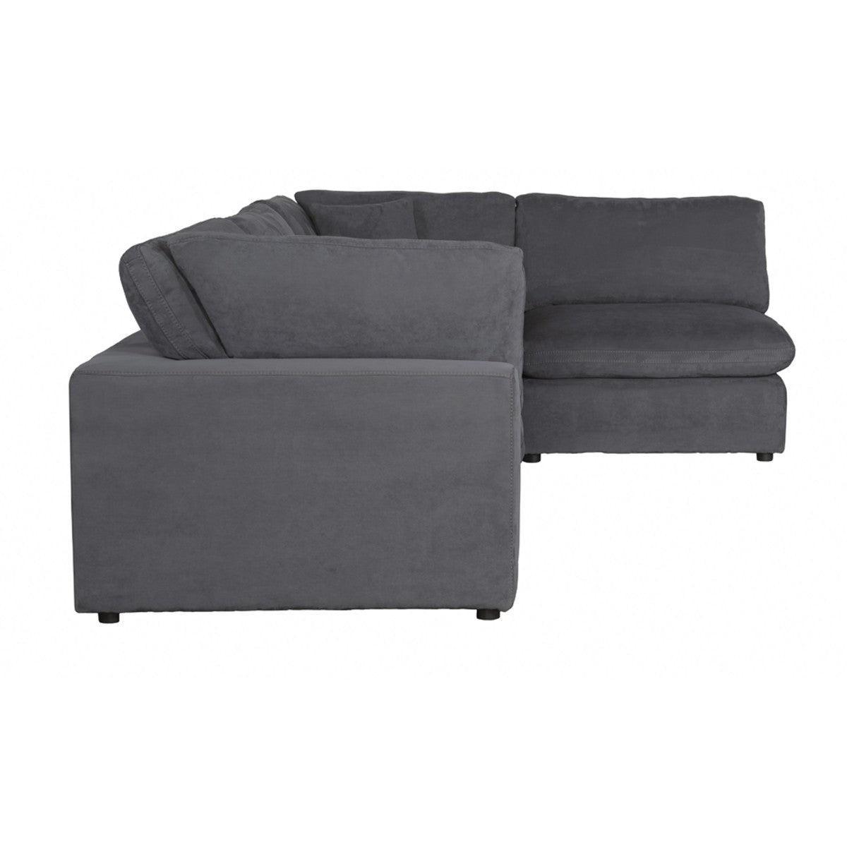 Guthrie Gray Solid Wood And Plywood Textured Microfiber Upholstery 4-Piece Modular Sectional - Ella Furniture