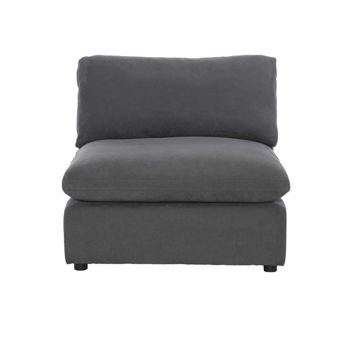 Guthrie Gray Solid Wood, PlywoodTextured Fabric Upholstery 4-Piece Modular Sectional With Ottoman - Ella Furniture