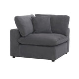 Guthrie Gray Solid Wood Textured Microfiber Upholstery 5-Piece Modular Sectional With Ottoman - Ella Furniture