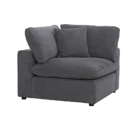 Guthrie Gray Solid Wood And Plywood Textured Microfiber Upholstery 4-Piece Modular Sectional - Ella Furniture