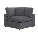 Ulrich Gray Solid Wood And Plywood Textured Fabric Upholstery 4-Piece Modular Sectional With Ottoman - Ella Furniture