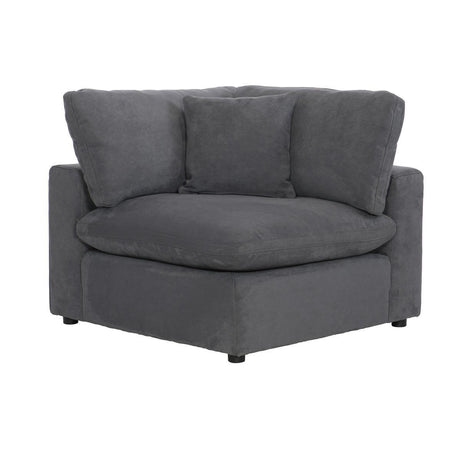 Guthrie Gray Solid Wood And Plywood Textured Microfiber Upholstery 5-Piece Modular Sectional - Ella Furniture