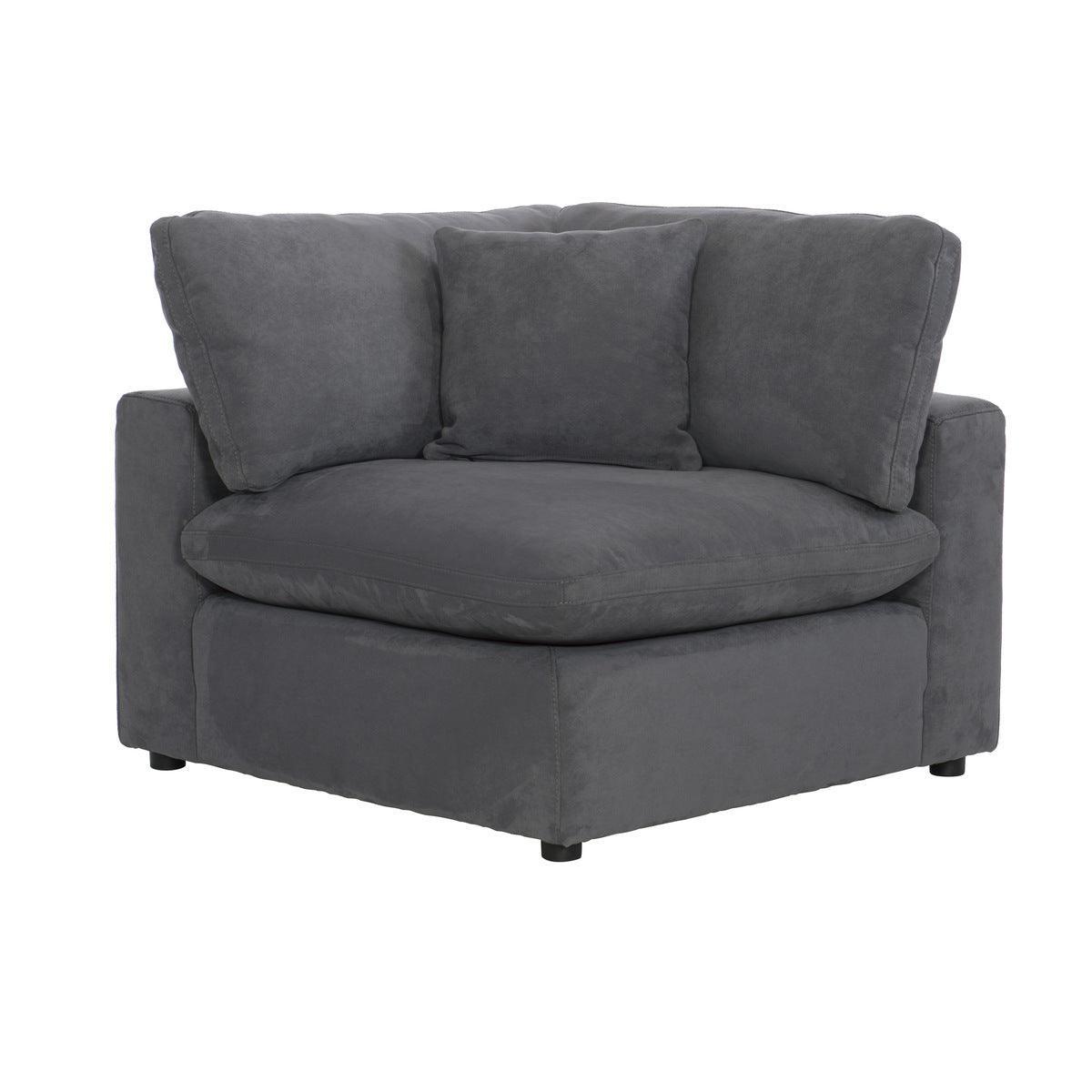Guthrie Gray Solid Wood, PlywoodTextured Fabric Upholstery 4-Piece Modular Sectional With Ottoman - Ella Furniture