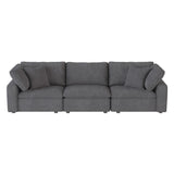 Guthrie Gray Solid Wood And Plywood Textured Microfiber Fabric Upholstery Sofa - Ella Furniture