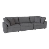 Guthrie Gray Solid Wood And Plywood Textured Microfiber Fabric Upholstery Sofa - Ella Furniture