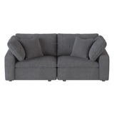 Gray Solid Wood And Plywood Textured Microfiber Polyester Upholstery Love Seat - Ella Furniture
