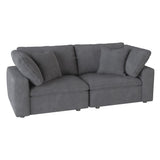 Gray Solid Wood And Plywood Textured Microfiber Polyester Upholstery Love Seat - Ella Furniture