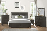 Blaire Farm Charcoal Gray Okume Veneer And Modern Solid Wood Panel Bedroom Set - Ella Furniture