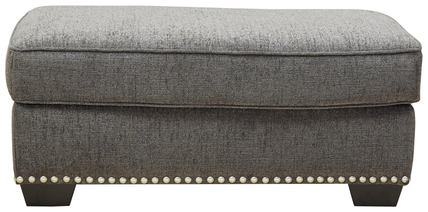 Locklin Carbon Chenille Ottoman - Ella Furniture