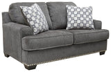 Locklin Carbon Chenille Loveseat - Ella Furniture