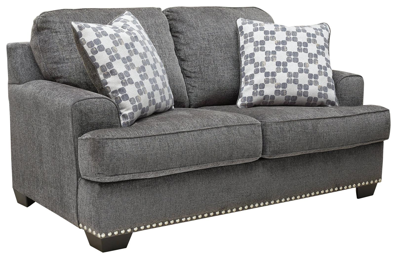 Locklin Carbon Chenille Loveseat - Ella Furniture