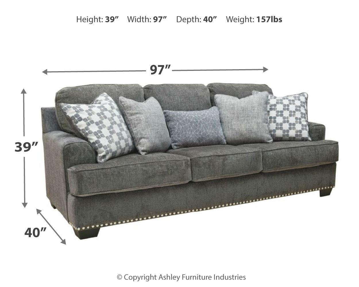 Locklin Carbon Chenille Sofa - Ella Furniture