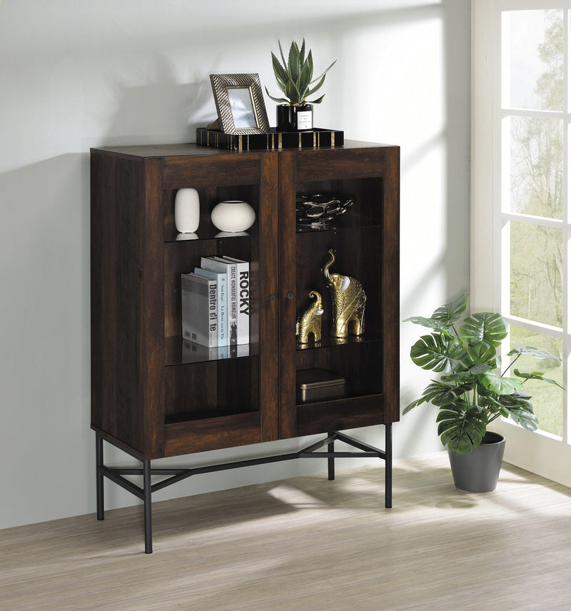 Bonilla 2-Door Accent Cabinet With Glass Shelves 959625 - Ella Furniture