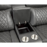 Socorro Gray Breathable Faux Leather Upholstery 3-Piece Reclining Sectional With Left Console - Ella Furniture