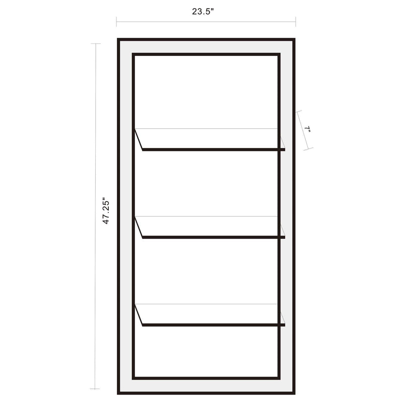Oriel 3-Shelf Rectangle Wall Mirror - Ella Furniture