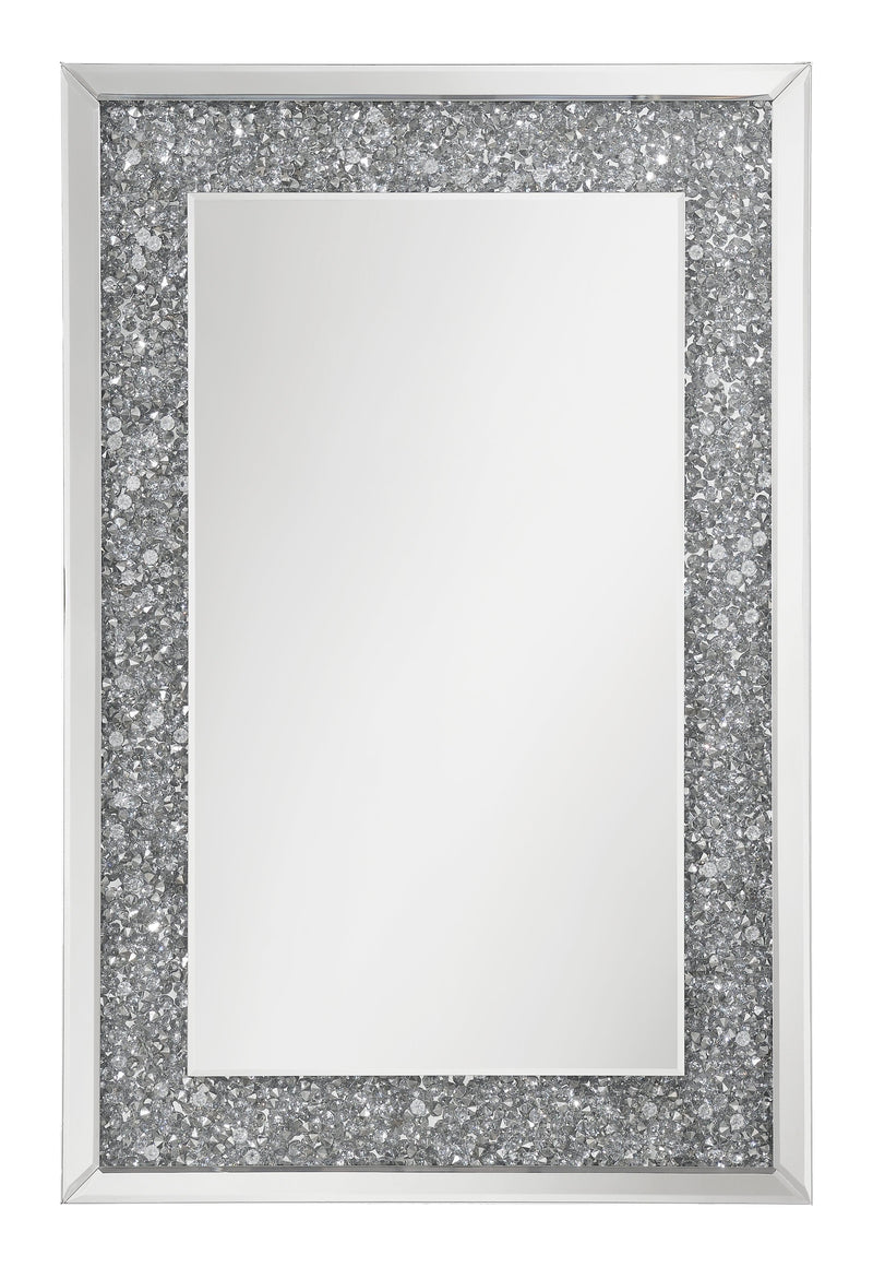 Valerie Crystal Inlay Rectangle Wall Mirror - Ella Furniture