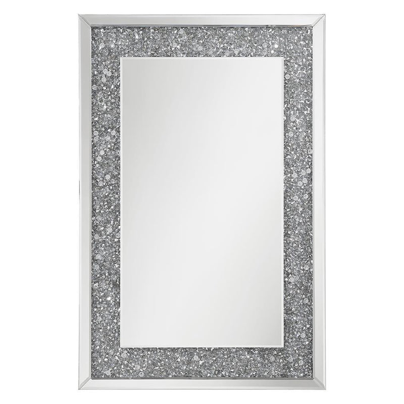 Valerie Crystal Inlay Rectangle Wall Mirror - Ella Furniture