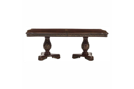 Deryn Park Cherry Traditional Solid Wood Plush Upholstered Seat Rectangular Dining Room Set - Ella Furniture