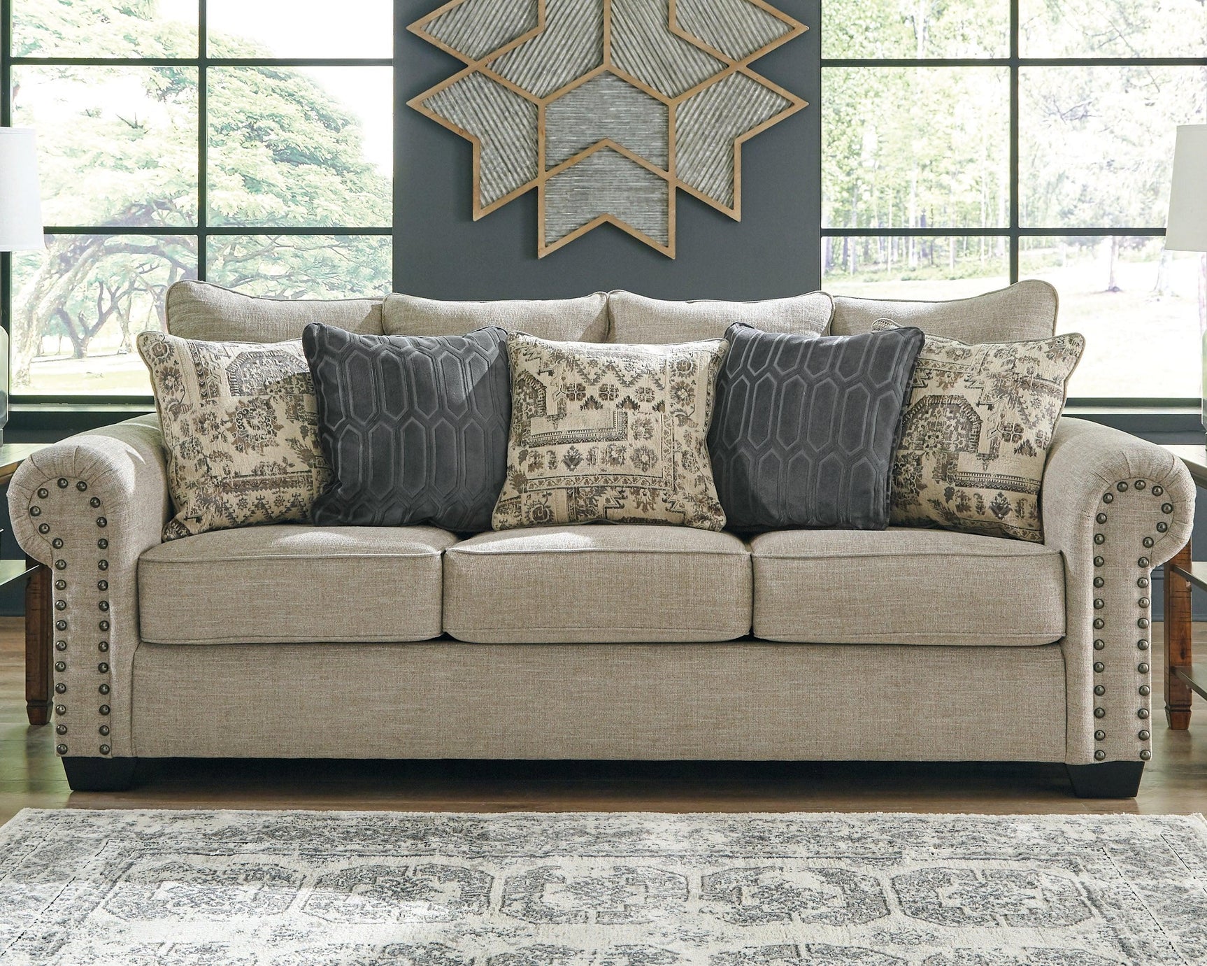 Zarina Jute Chenille Sofa - Ella Furniture