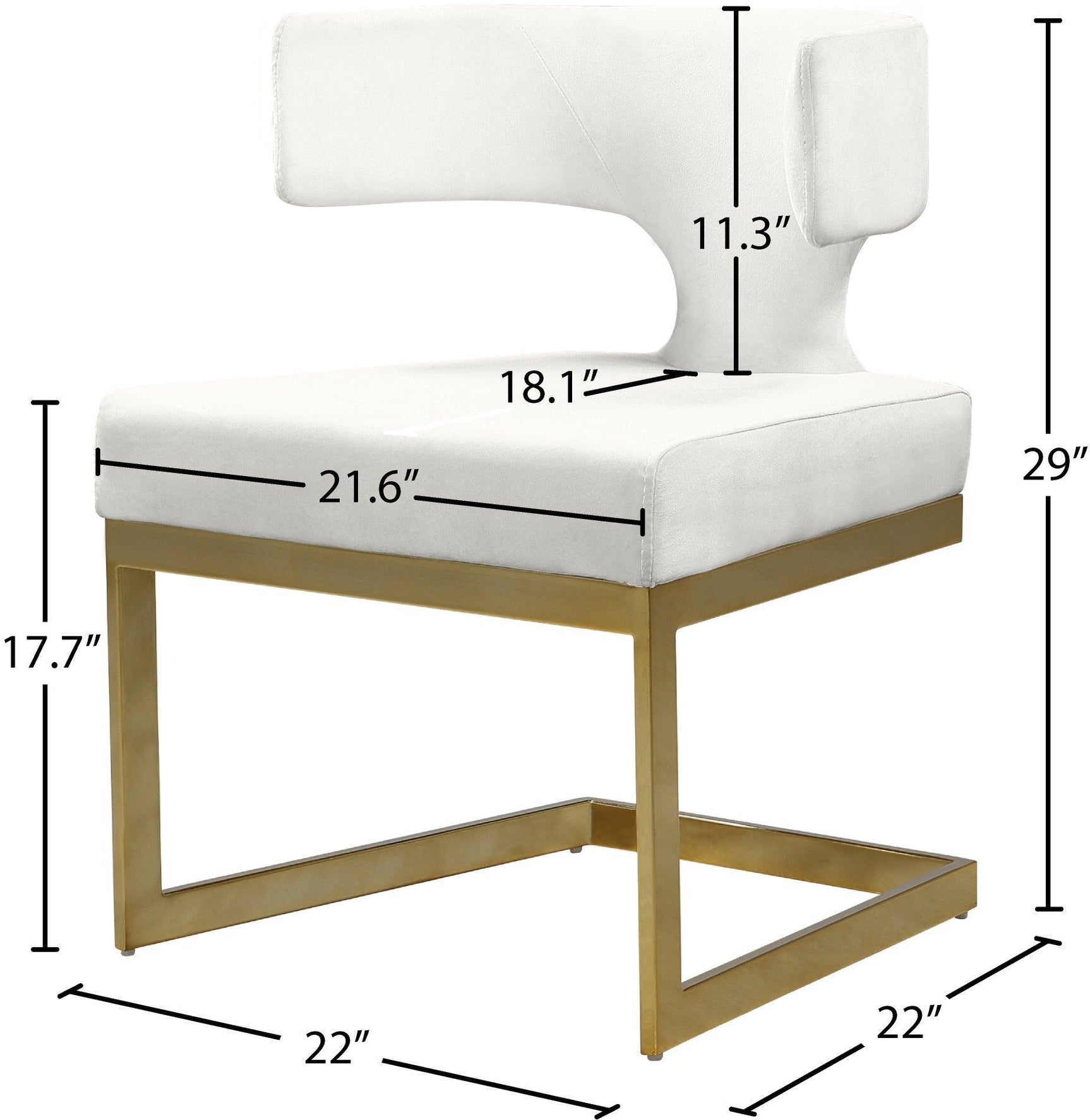 Alexandra Cream Velvet Dining Chair - Ella Furniture