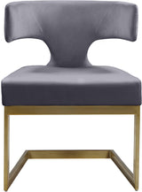 Alexandra Grey Velvet Dining Chair - Ella Furniture