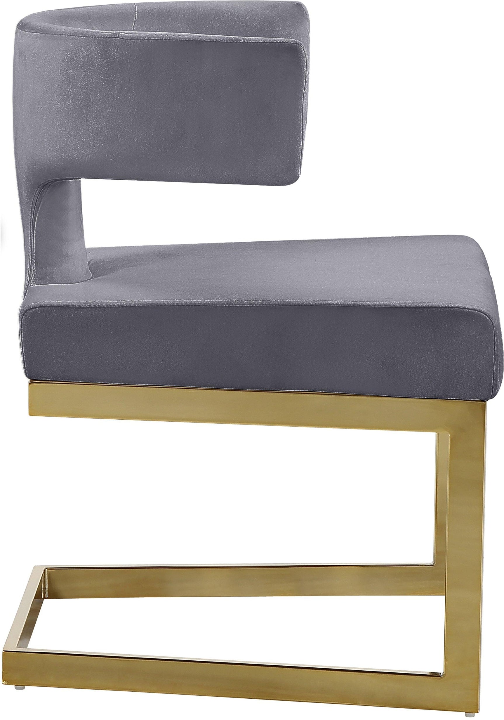 Alexandra Grey Velvet Dining Chair - Ella Furniture